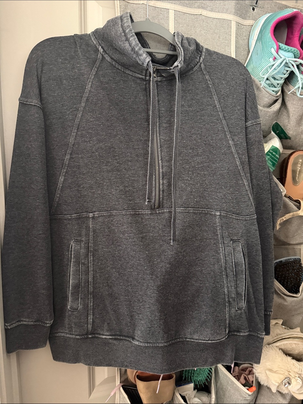 Tangerine Women’s Charcoal Gray Zip-Up Hoodie